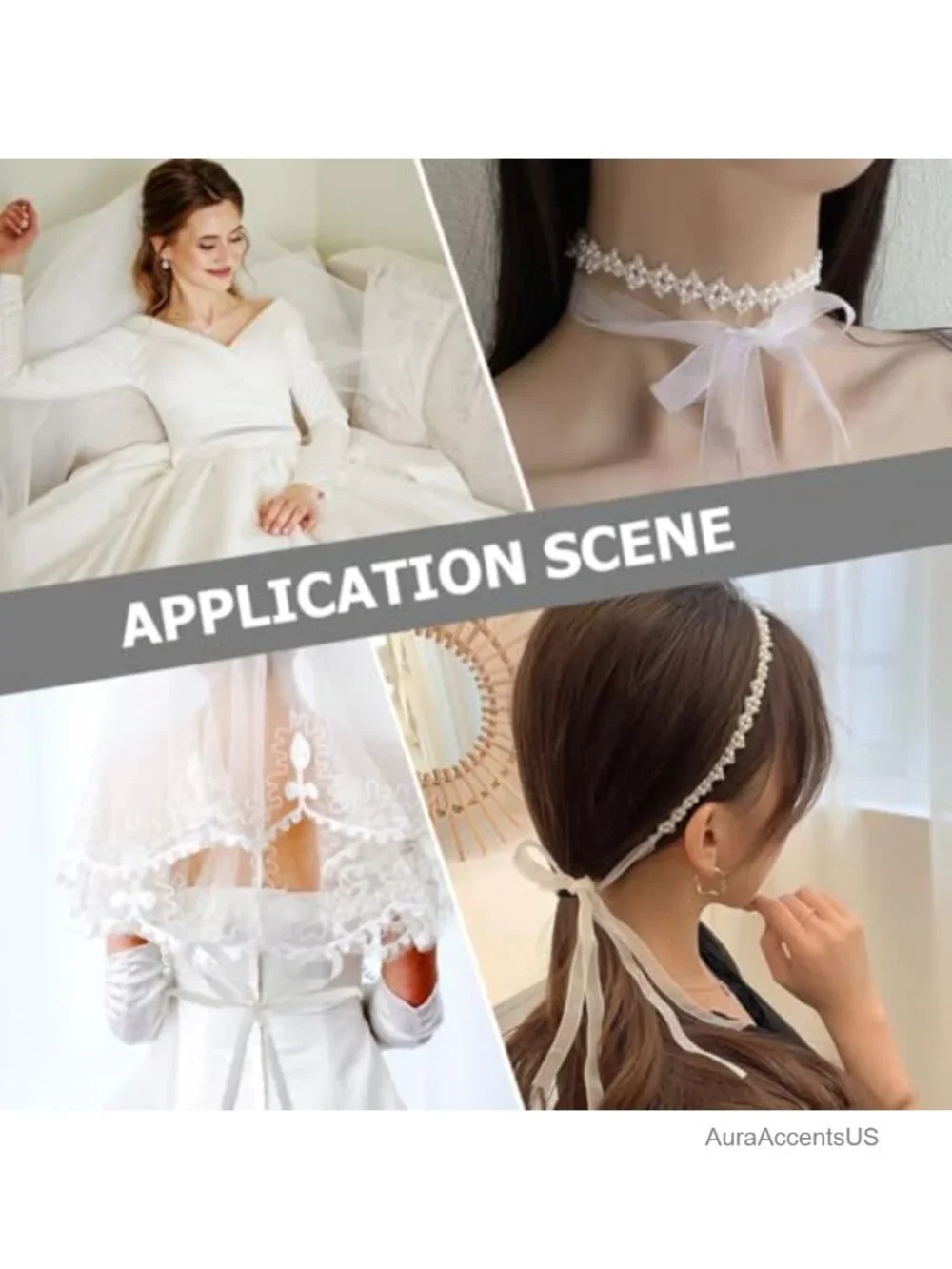 Beaded Pearl Crystal Bridal Belt with Organza Ribbon Wedding Sash